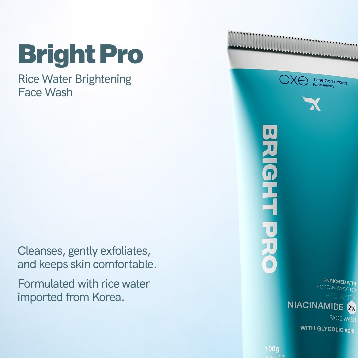 Bright Pro Rice Water Brightening Face Wash (100g) โ With 2% Niacinamide & Glycolic Acid – X Emirates cover